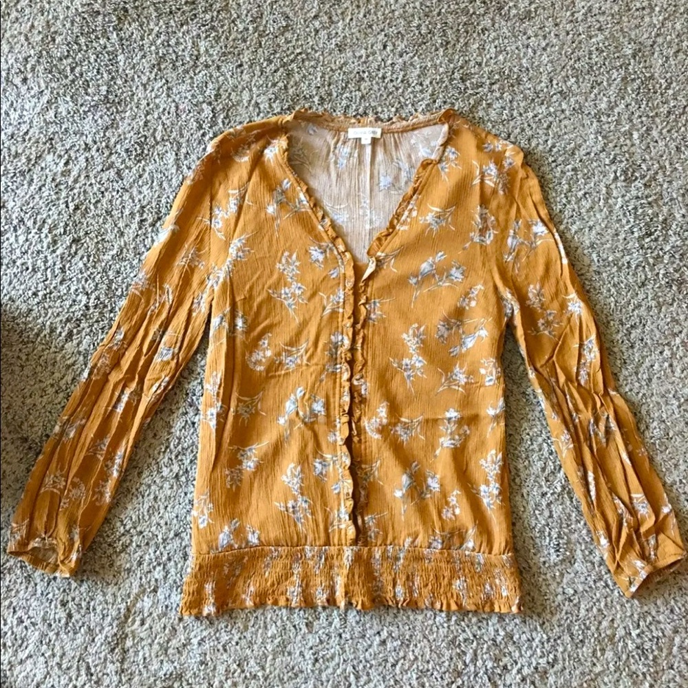 Olivia Grey Blouse Top M